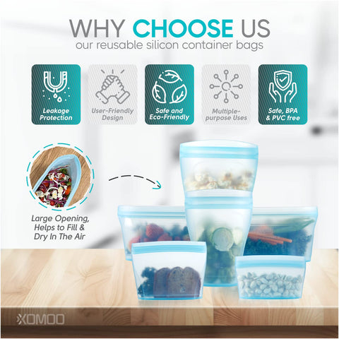 Xomoo contenedor pequeño de silicona 400 ml para porciones