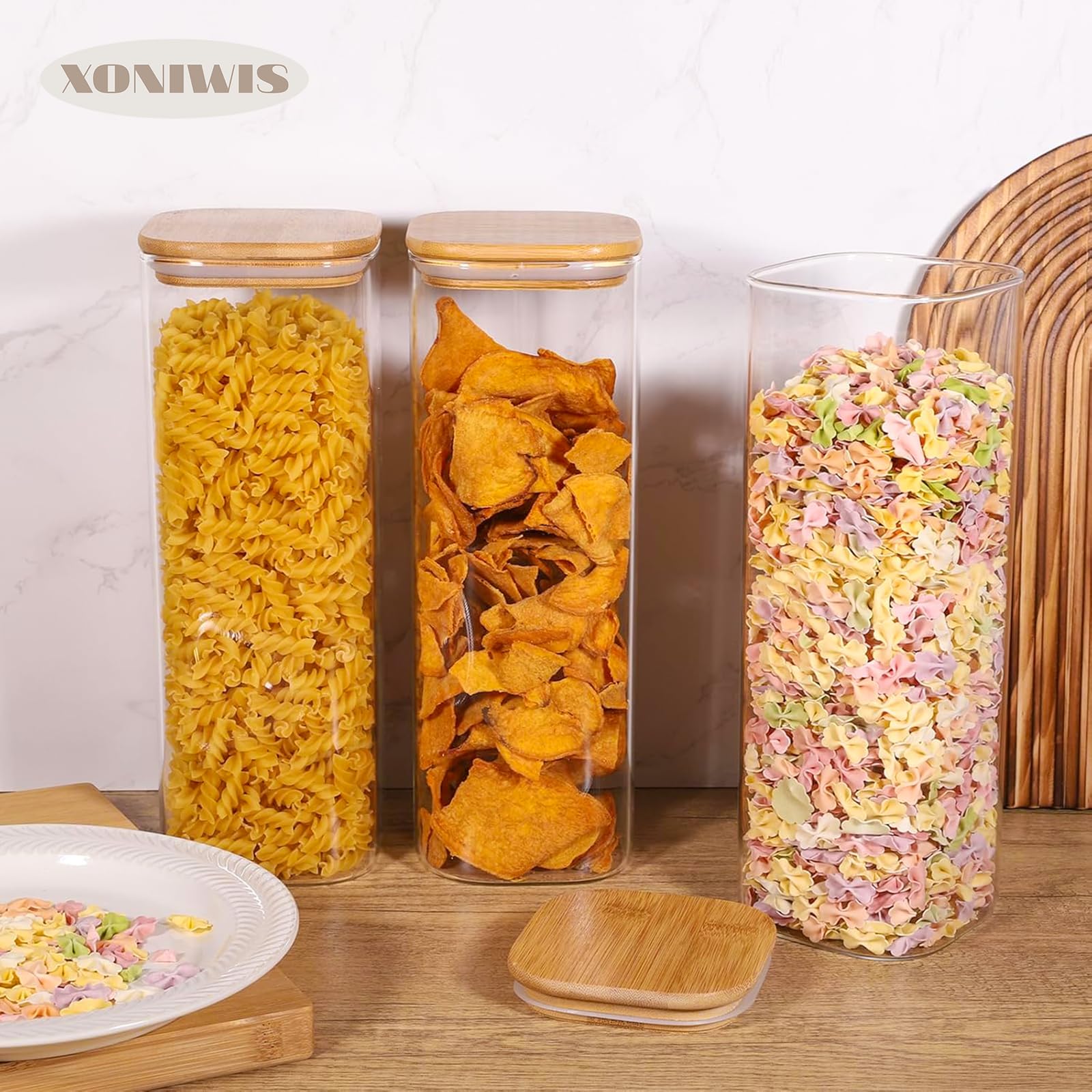 Xoniwis con tapa de madera ayuda a conservar la frescura de la pasta.