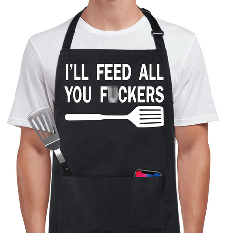 Delantal Xornis divertido visto de frente, ideal para cocinar con estilo.