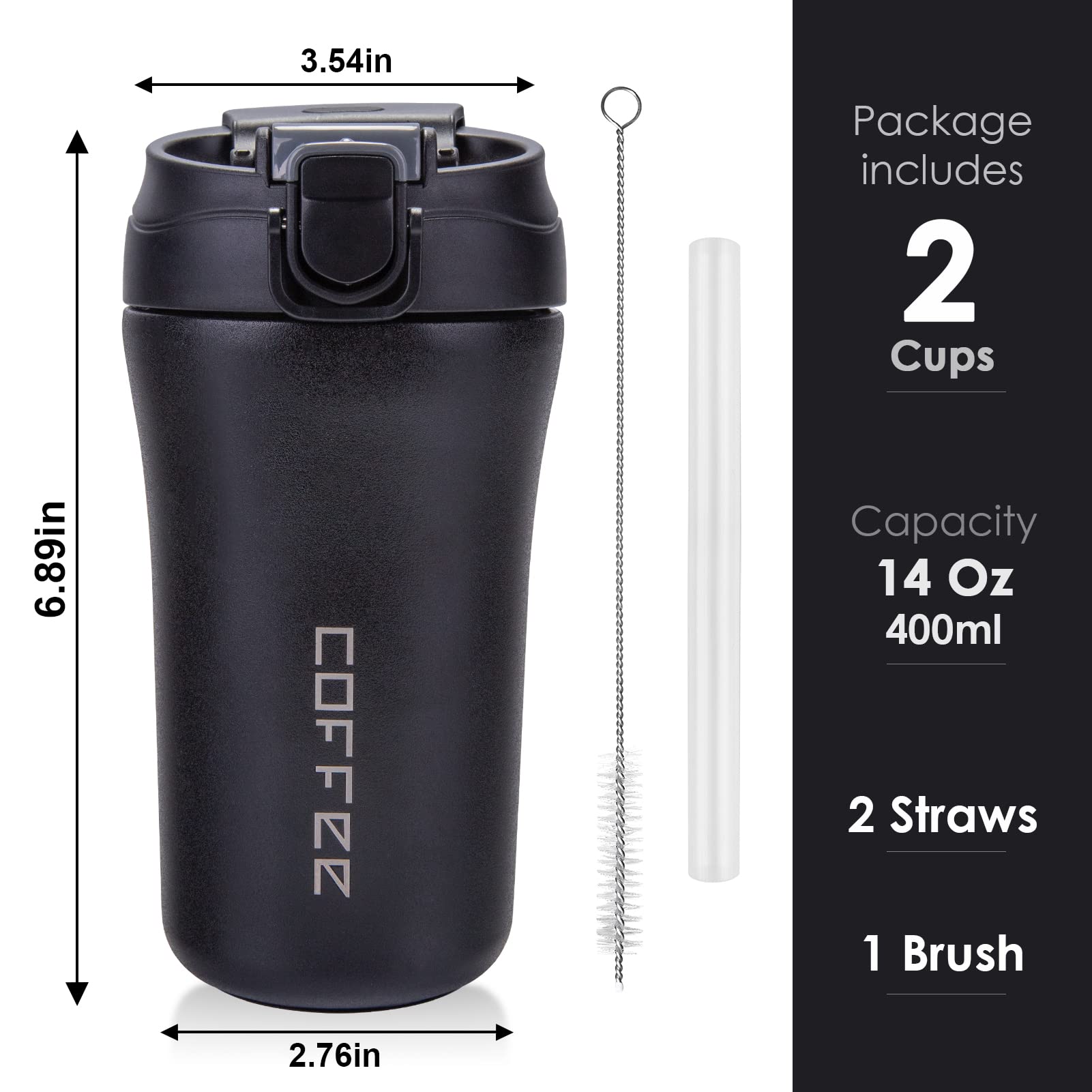 XPIY capacidad 400 ml, taza reutilizable para uso diario y viajes