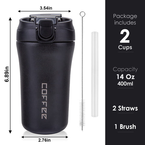 XPIY capacidad 400 ml, taza reutilizable para uso diario y viajes