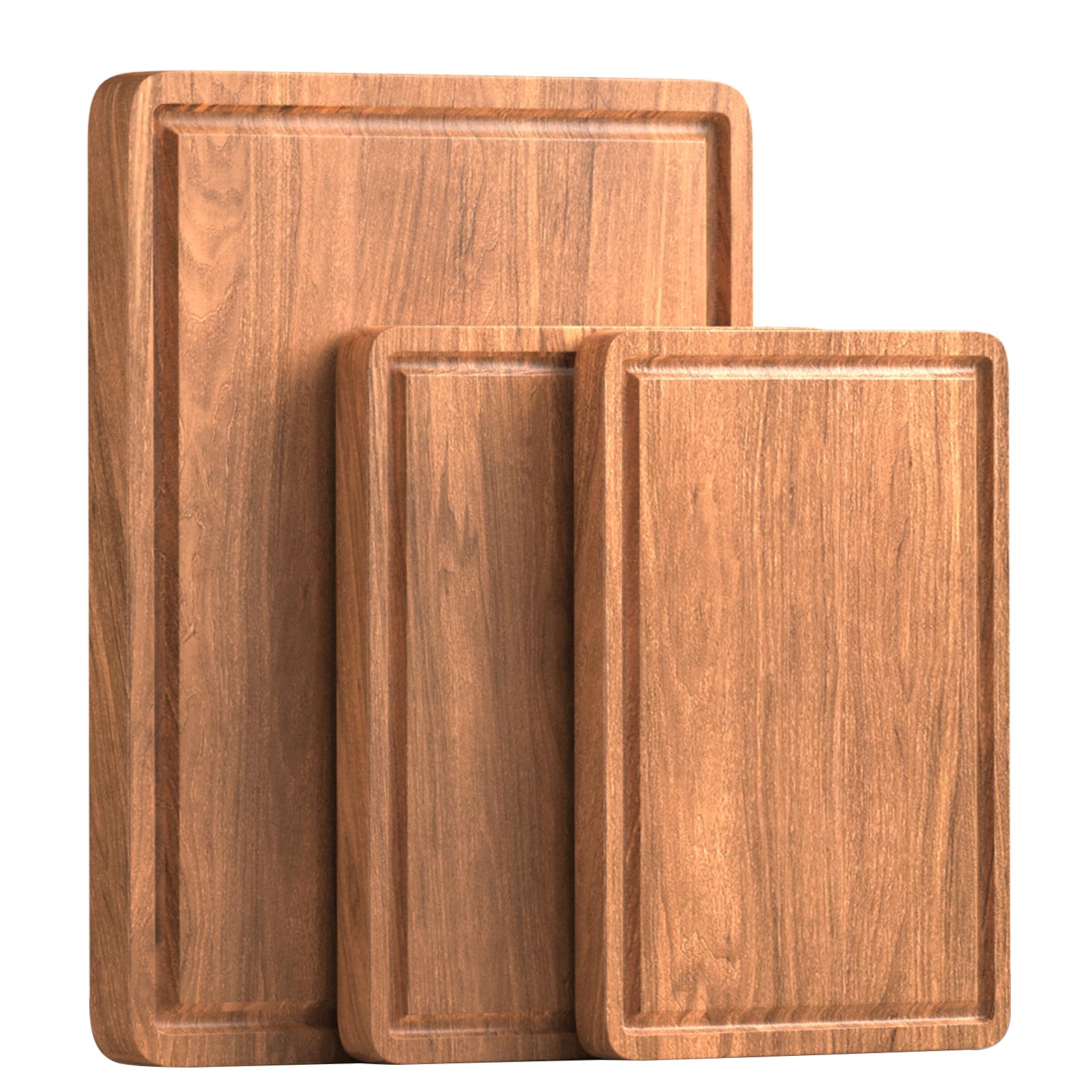 Tabla X-PREK de acacia grande con ranura para jugos, ideal para carnes