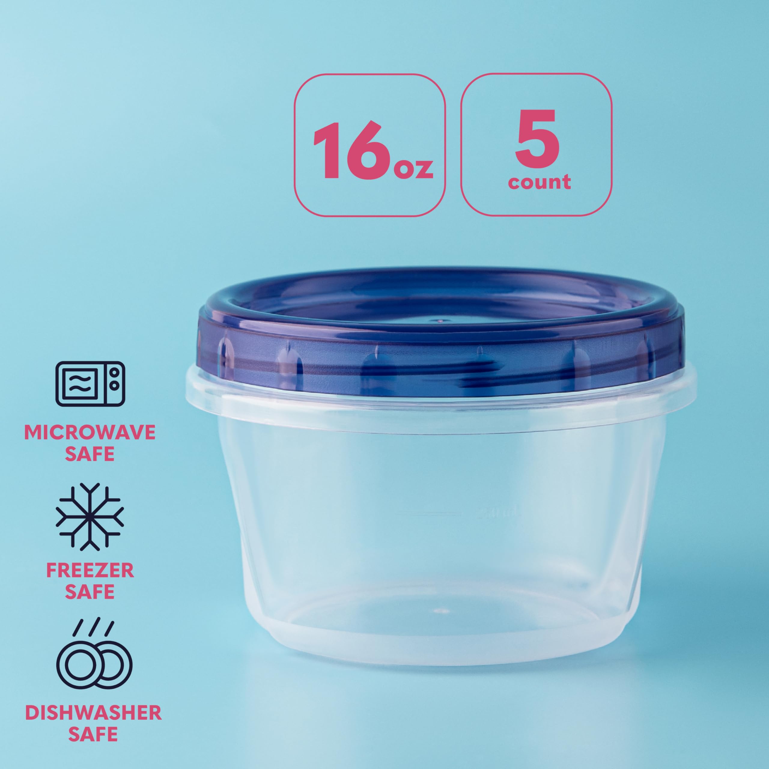 XpressPak Contenedores Deli 16oz apilables para ahorrar espacio en nevera.