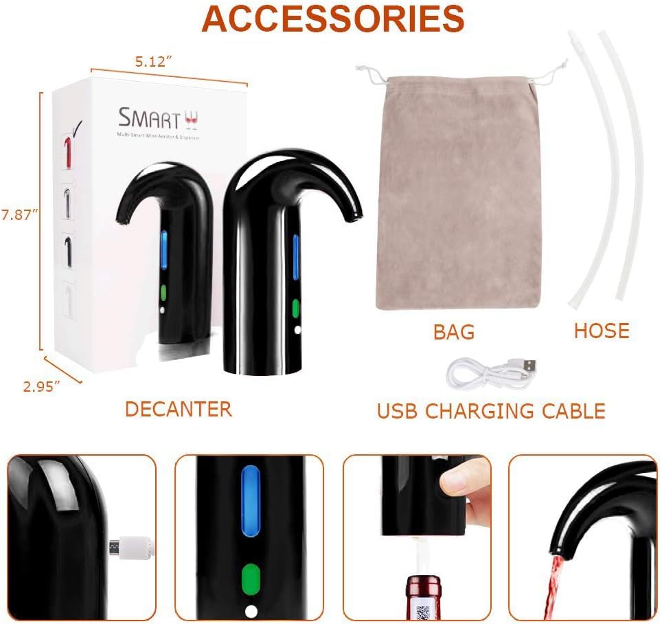 XQCK aerador vino eléctrico incluye bolsa para transporte.