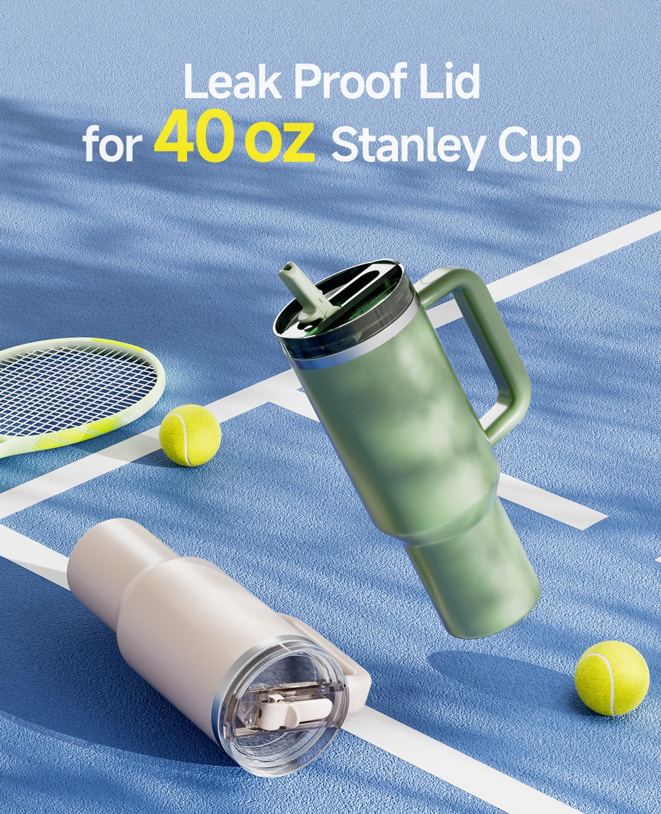 Xrabbit pajita plegable para Stanley 40oz Quencher, higiene mejorada y uso cómodo.