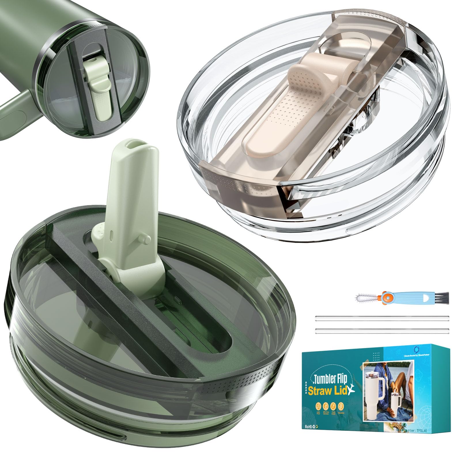 Xrabbit tapa plegable para Stanley 40oz Quencher, ajuste perfecto y evita derrames.