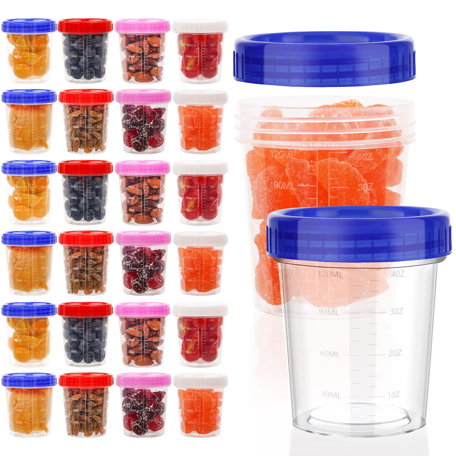 XSEINO: contenedores transparentes de 4 oz para llevar, prácticos y reutilizables.
