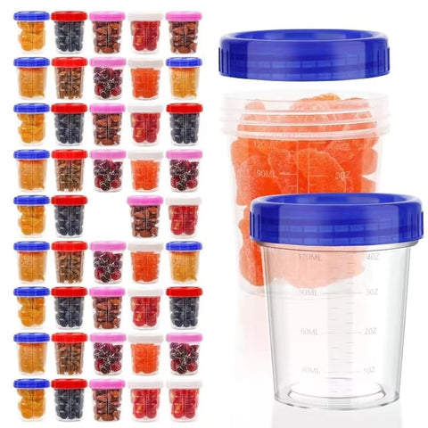 XSEINO recipientes 4 oz con tapa roscada para llevar ensaladas y salsas