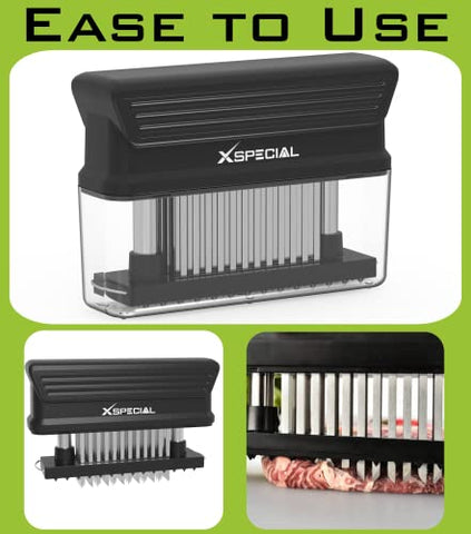 XSpecial Bold XL 60 cuchillas afiladas ablandan carne de forma rápida y uniforme