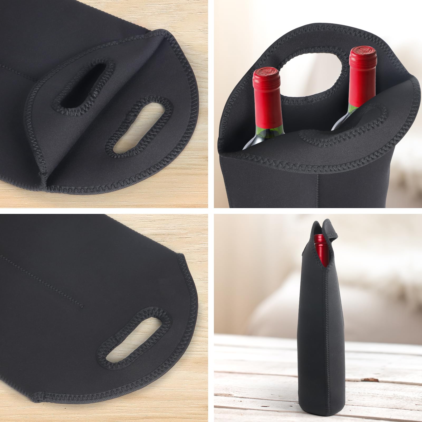 XTKS bolsa aislada para vino, ideal para viaje con cuatro botellas.
