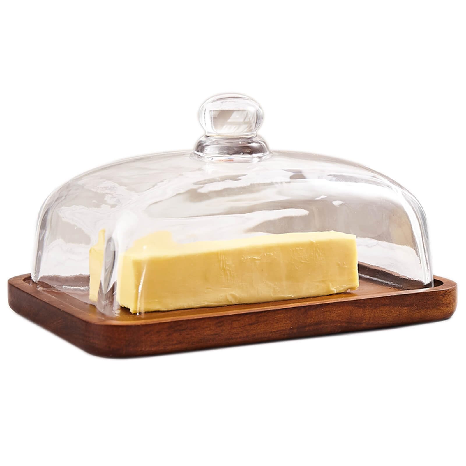 Mantequera XTTAP con tapa de cristal mantiene la mantequilla fresca y al alcance