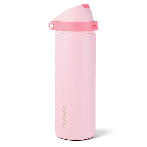 Xtusimple botella-agua 24oz con pajilla doble, ideal para entrenamientos.