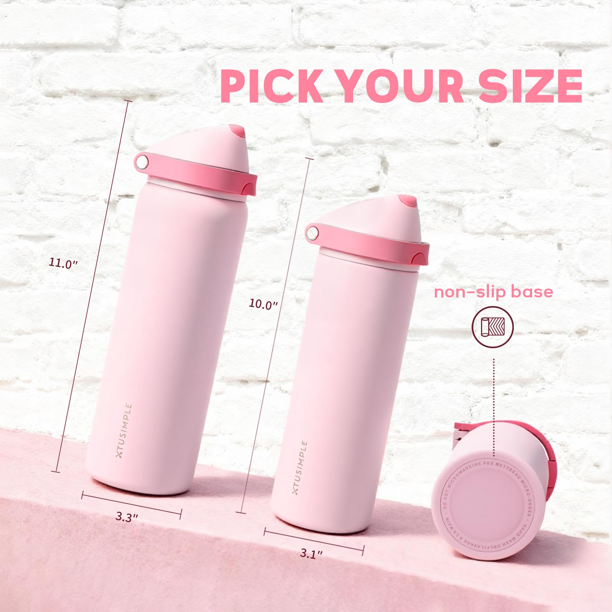 XTUSIMPLE botella 32 oz con base protectora de silicona para golpes.