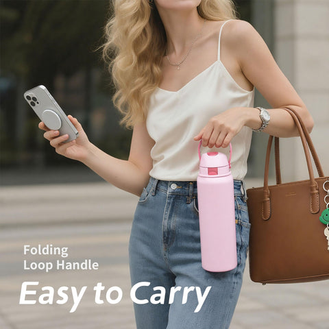 XTUSIMPLE botella 32 oz libre de BPA en color rosa para uso diario.