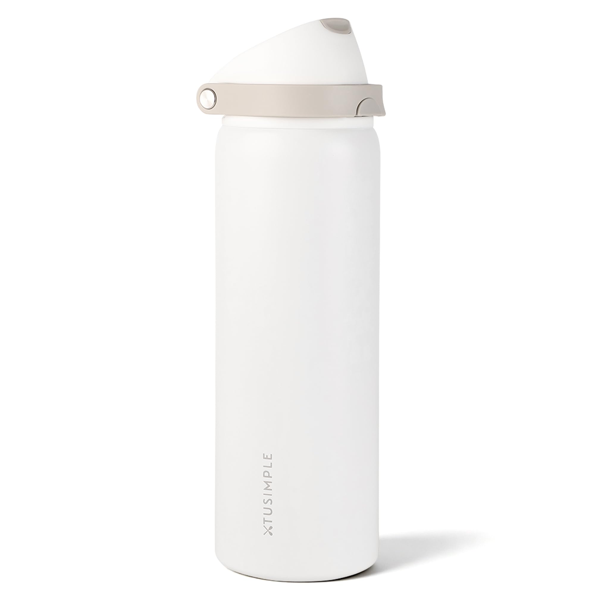 Botella Xtusimple de acero inoxidable 32oz blanca para hidratación diaria.