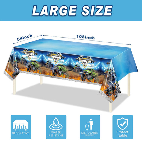 Mantel Monster Truck de XUELIREN, material impermeable que protege la mesa