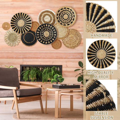 Xuhal cestas colgantes boho de 33 cm, composición visual elegante.