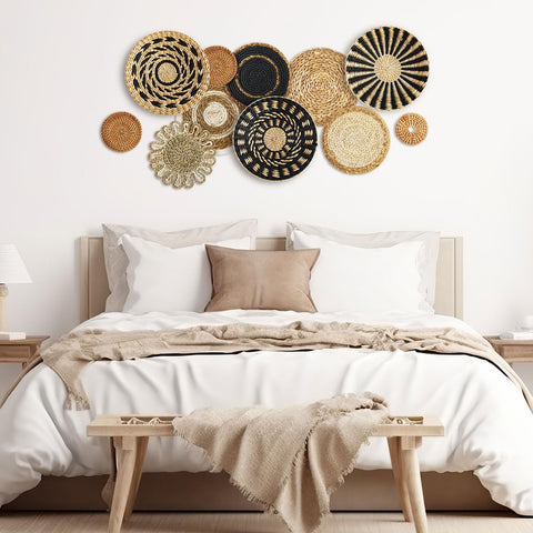 Xuhal decoración de pared boho con cestas, ideal para estancias.