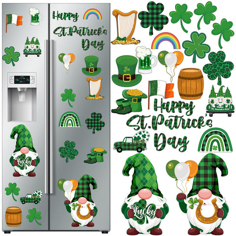 Imán de nevera Xuhal con gnomos para Día de San Patricio, decoración festiva para la cocina