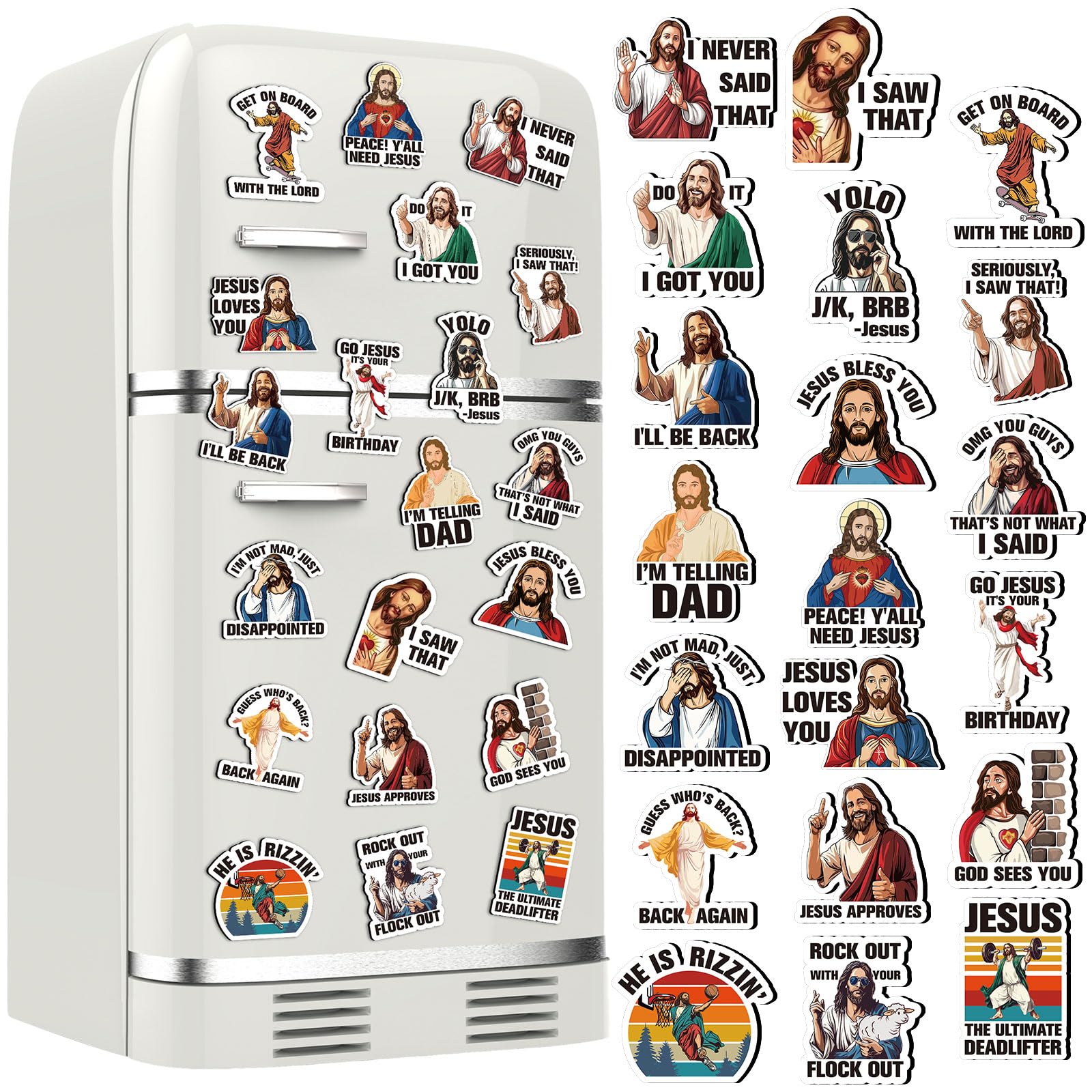 Imán para nevera Xuhal con Jesús, 20 piezas, decoración colorida para la cocina.