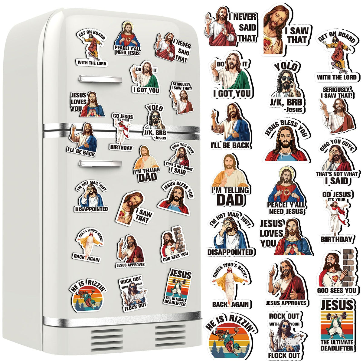 Imán para nevera Xuhal con Jesús, 20 piezas, decoración colorida para la cocina.