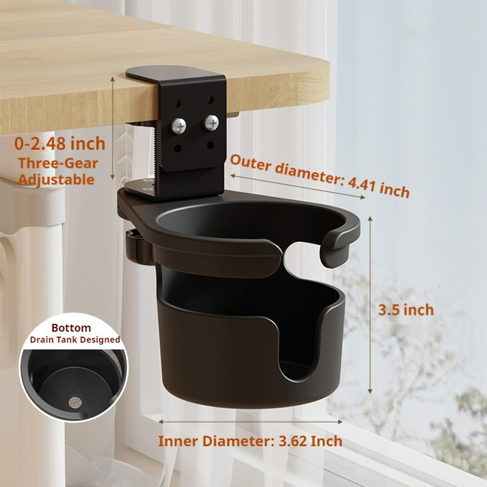 Protección antiderrame y escritorio ordenado con portavasos XULIONTS.