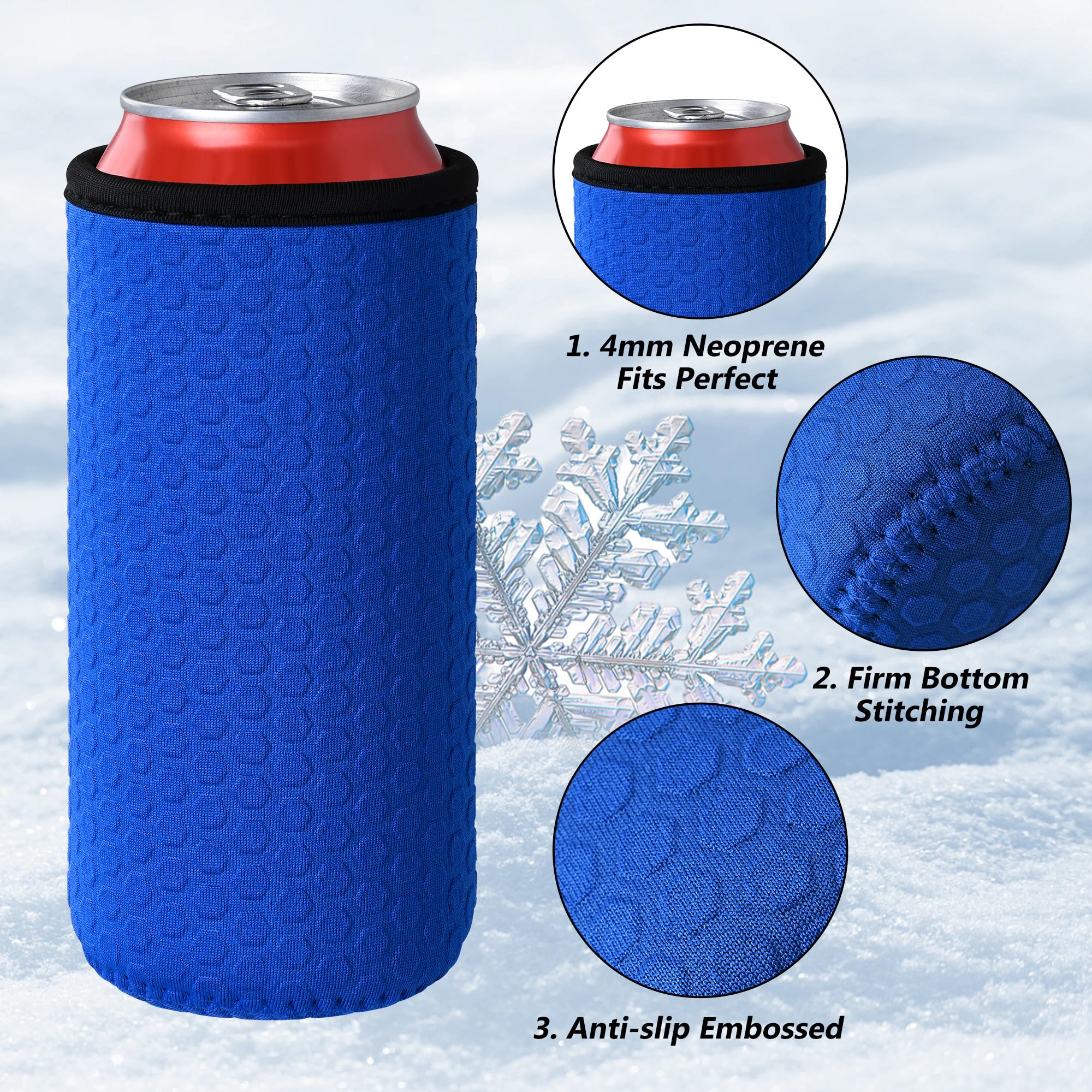 Xumbtvs funda aislante para lata 16oz, colores diferentes para identificar bebidas.