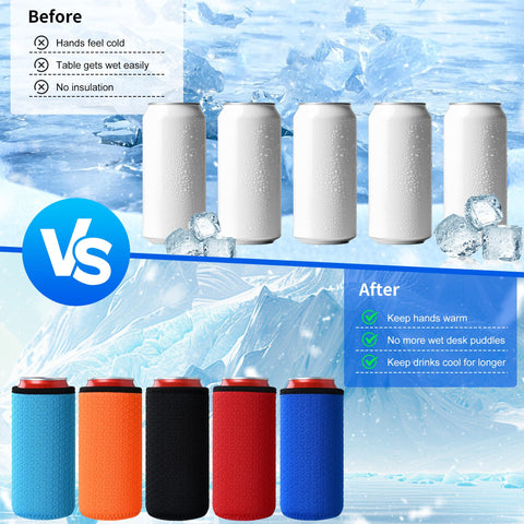 Xumbtvs funda aislante para lata 16oz, colores variados y reutilizable.