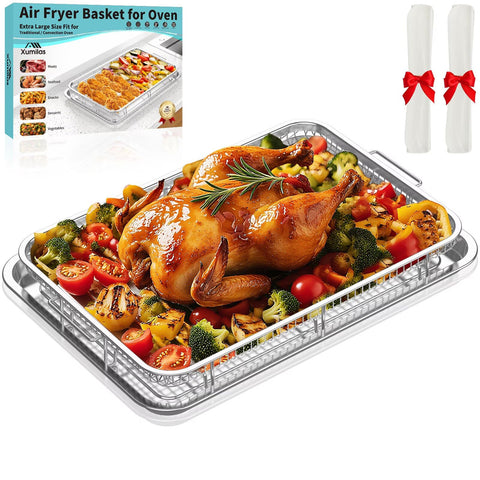 Bandeja freidora extragrande Xumilas para horno, porciones grandes.