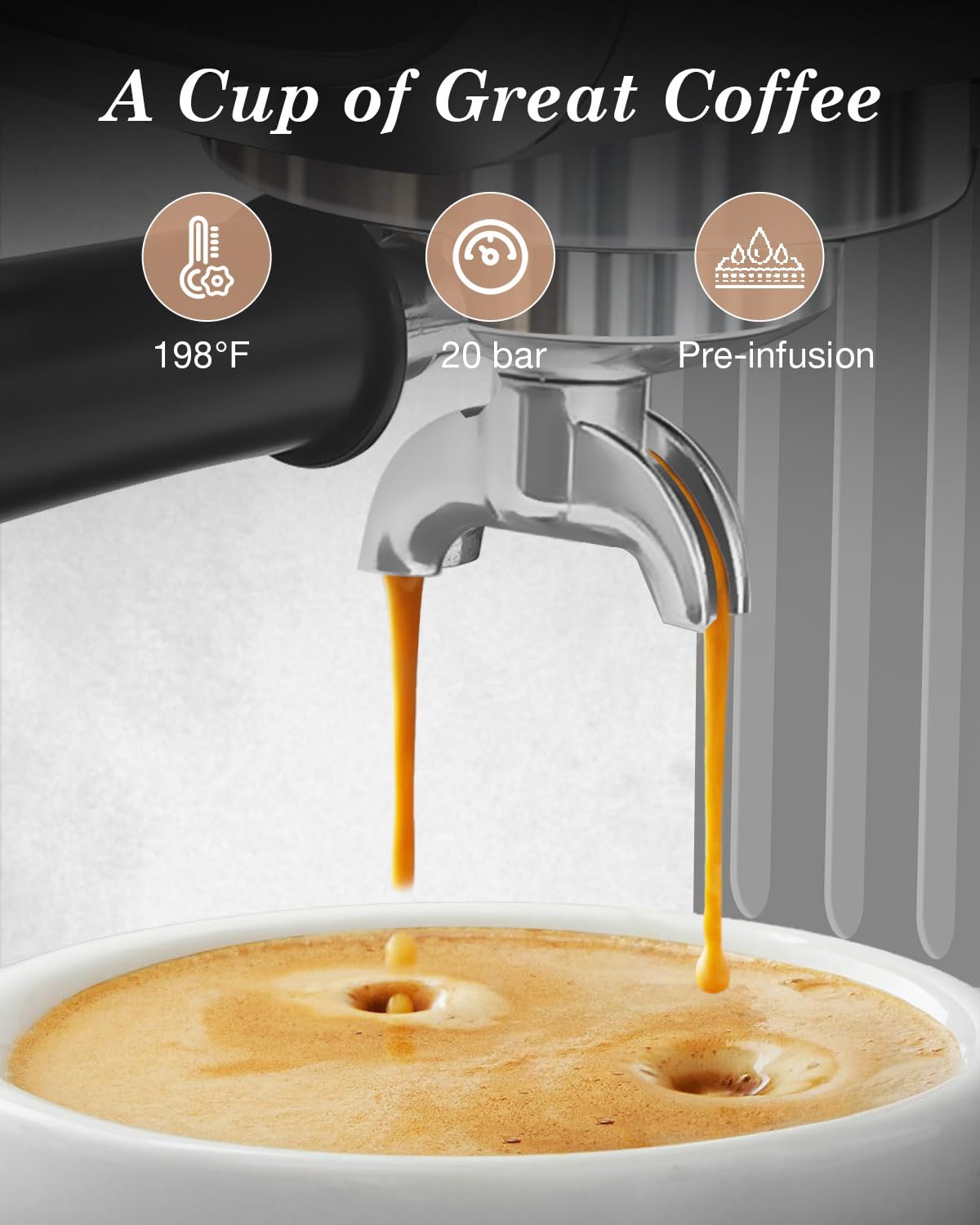 XUNDEFINED varita de vapor potente para espumar leche y crear latte art.
