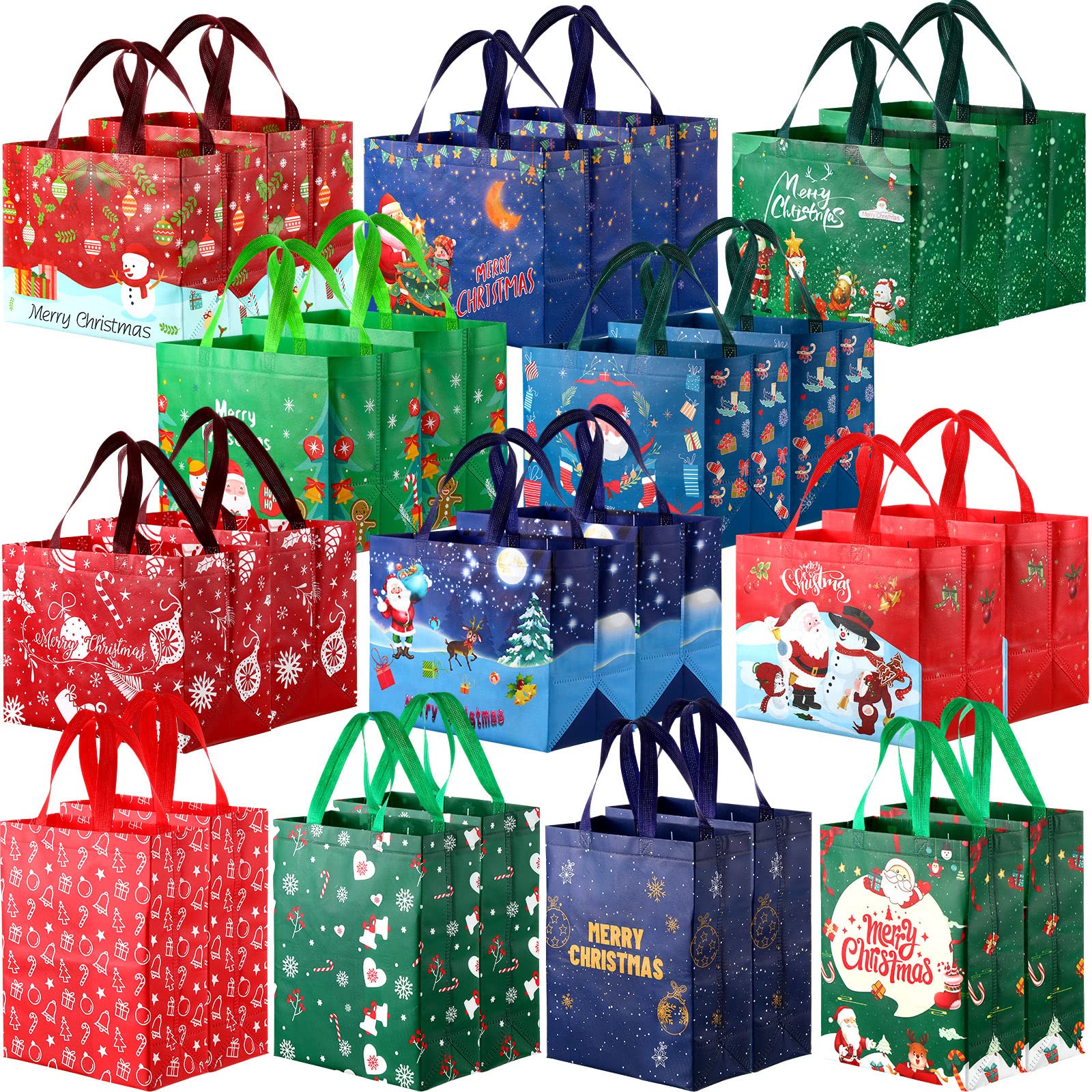 Bolsas navideñas grandes de Xuniea con asa para regalos reutilizables