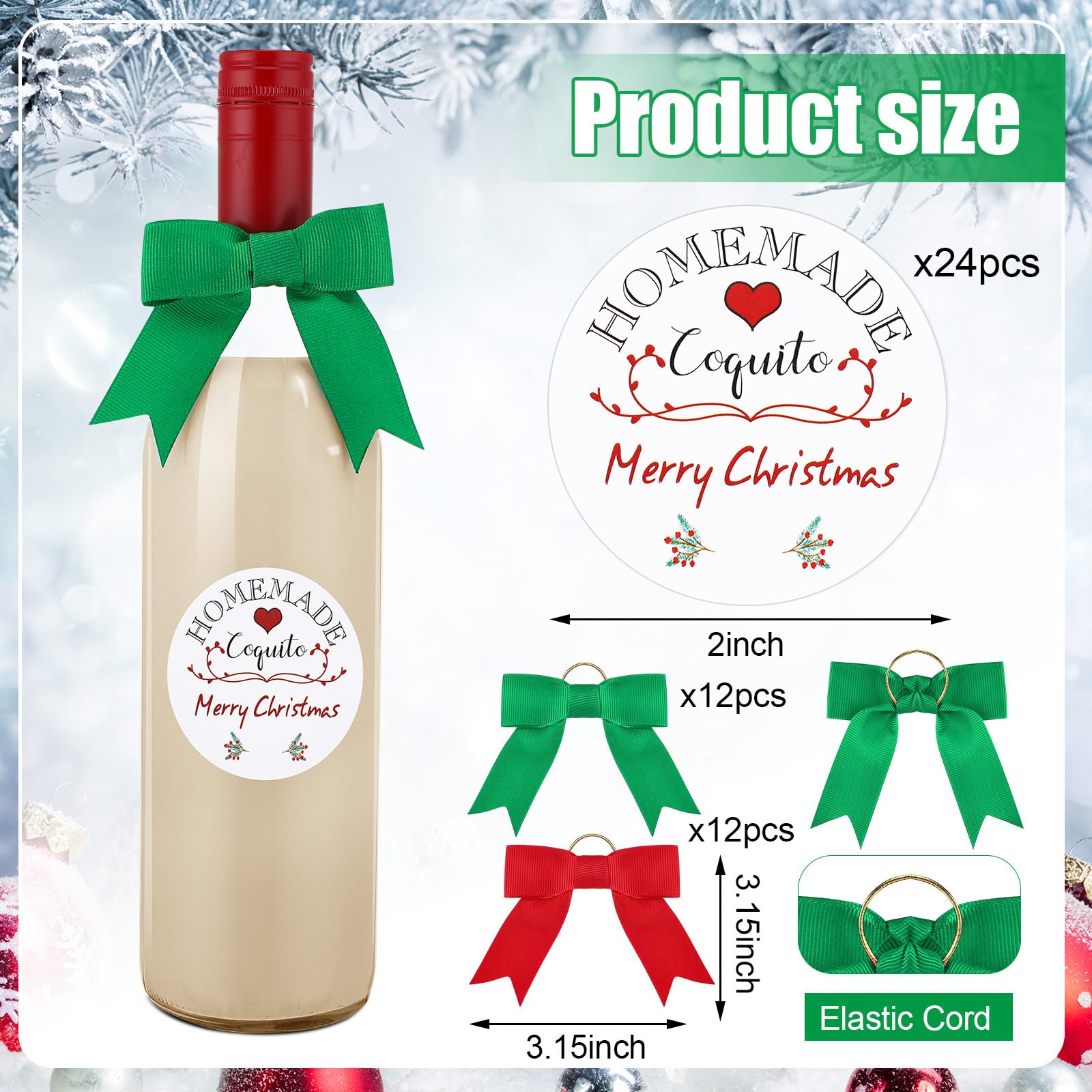 Lazos rojos XunYee para botellas, aportan toque festivo y elegante.