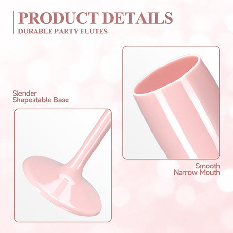 Copa acrílica Xuwaidsgn con diseño monobloque, rosa, ideal para bodas.