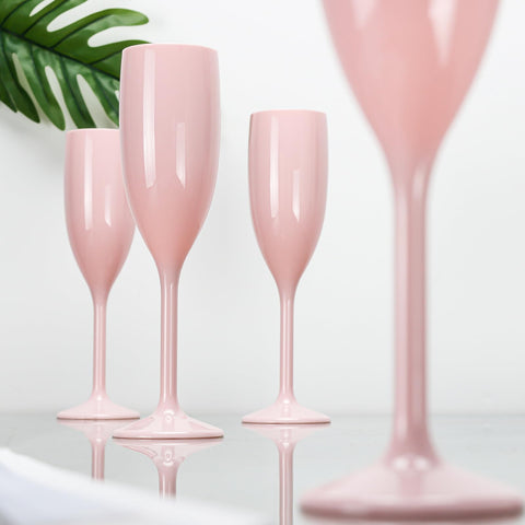 Copa de champán plástica Xuwaidsgn, rosa suave, ideal para eventos.
