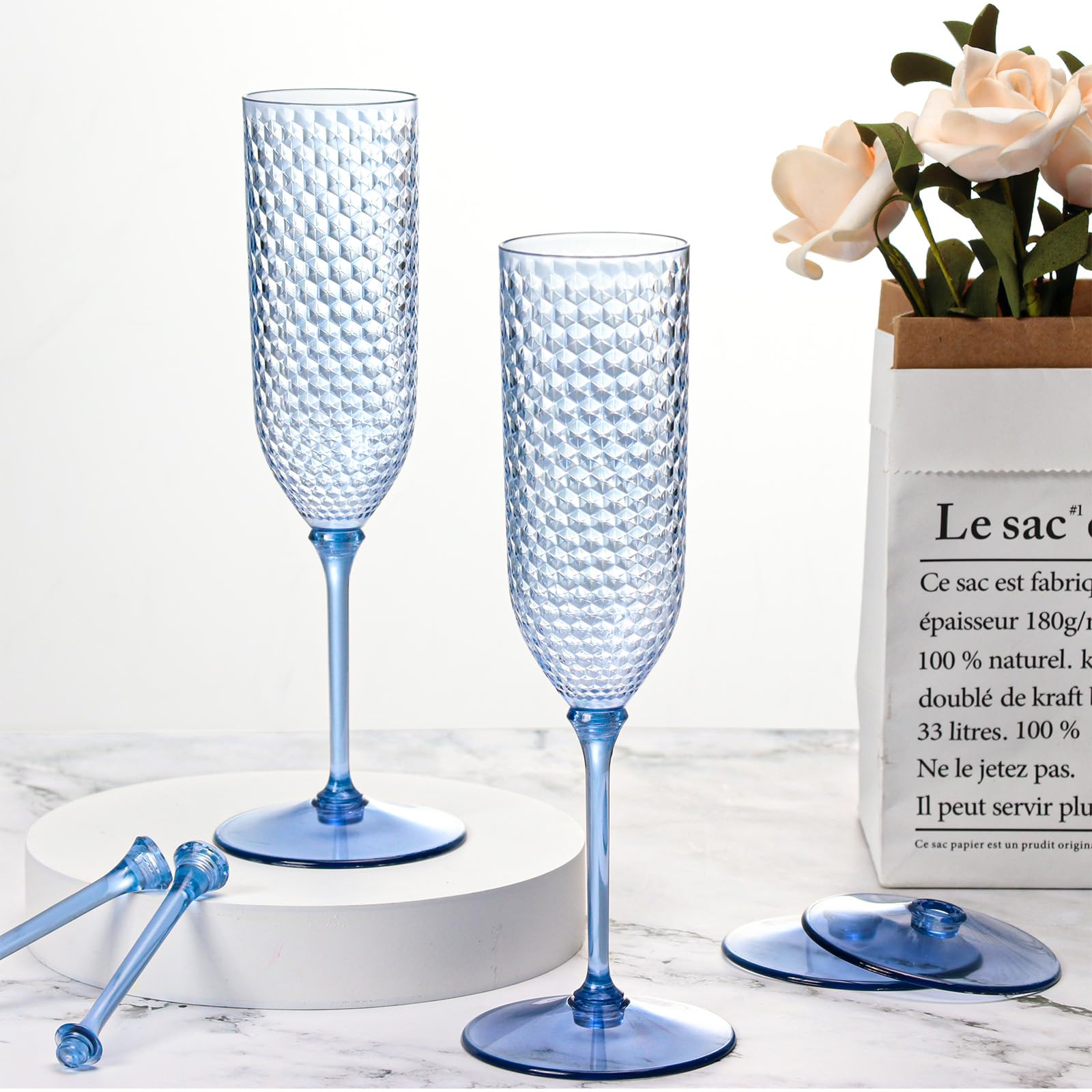 Copas de plástico durables y seguras para fiestas y catering.