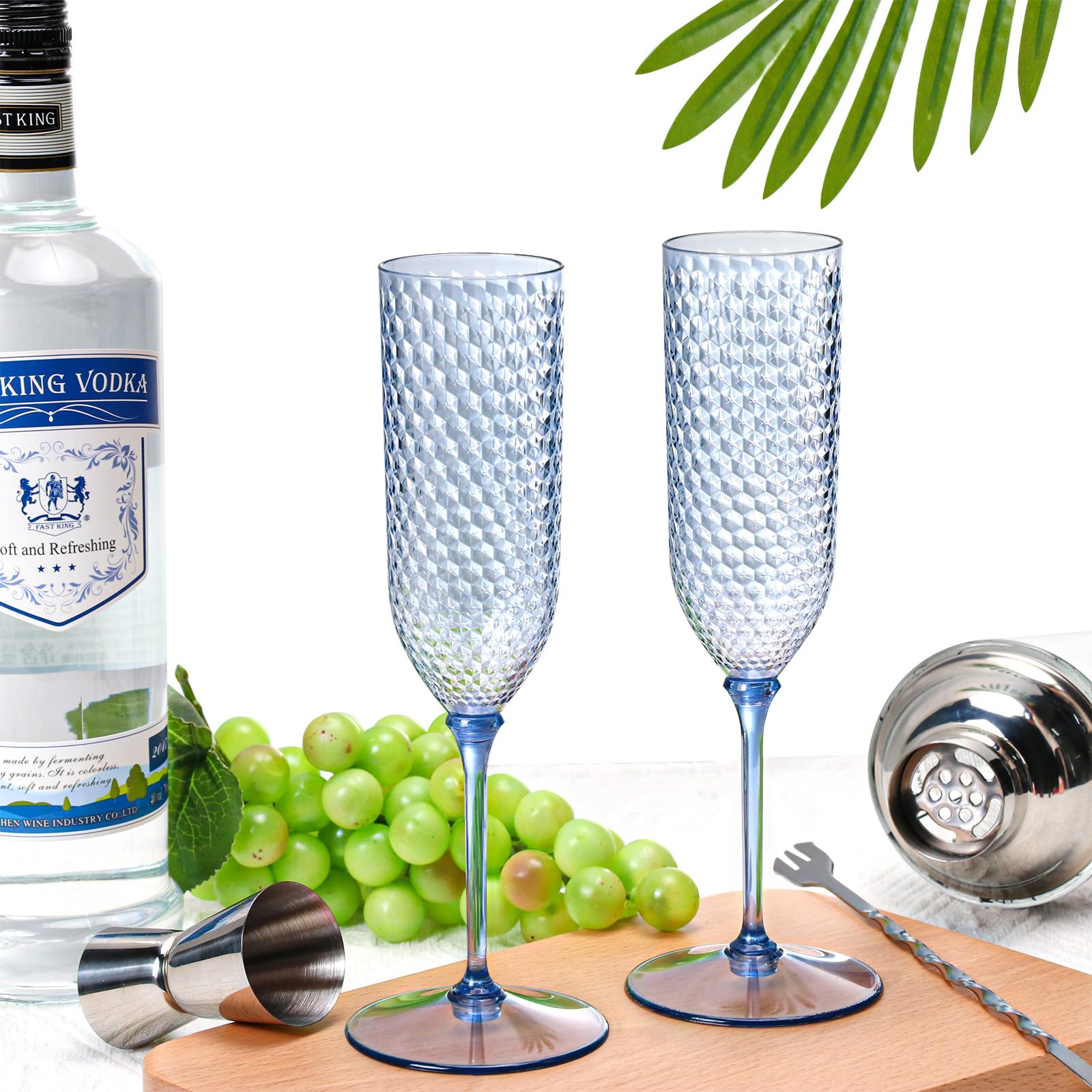 Tallo desmontable de copa champagne XUWAIDSGN para limpieza y almacenamiento.