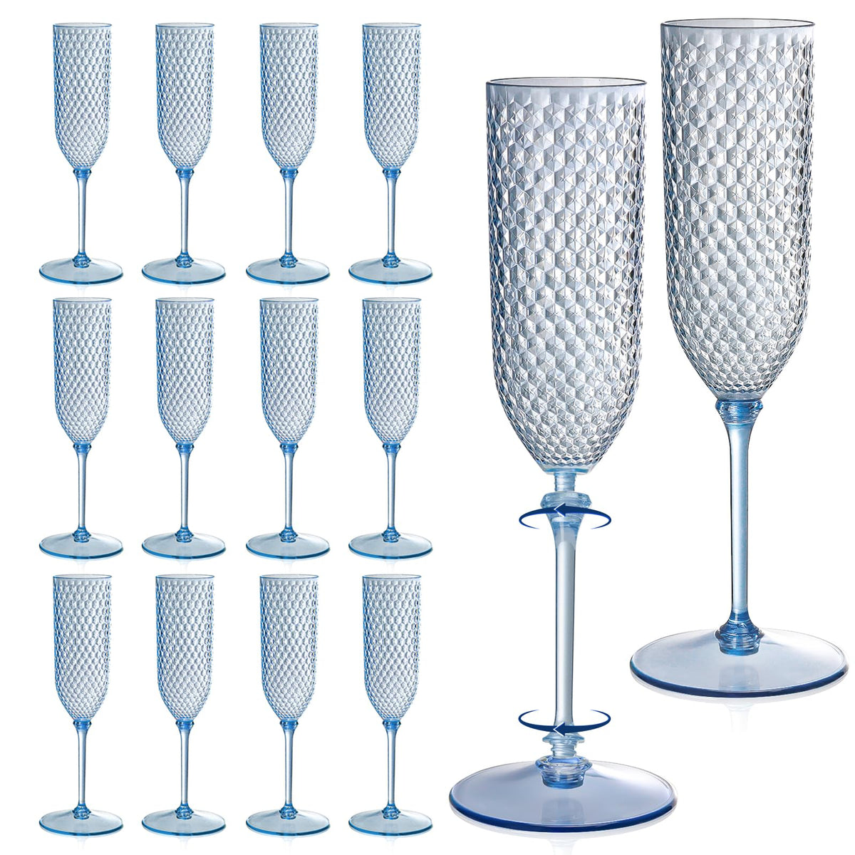 Copas XUWAIDSGN azules desmontables, ideales para bodas y celebraciones.