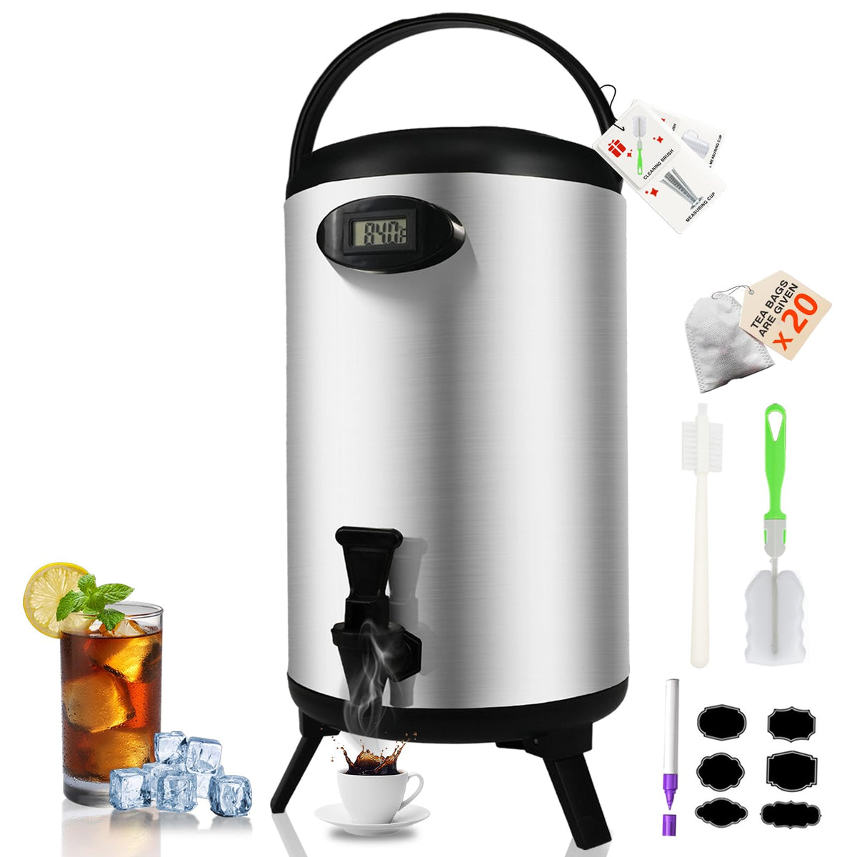 XVEZUA dispensador bebidas aislado 3,2 galones, ideal para fiestas.