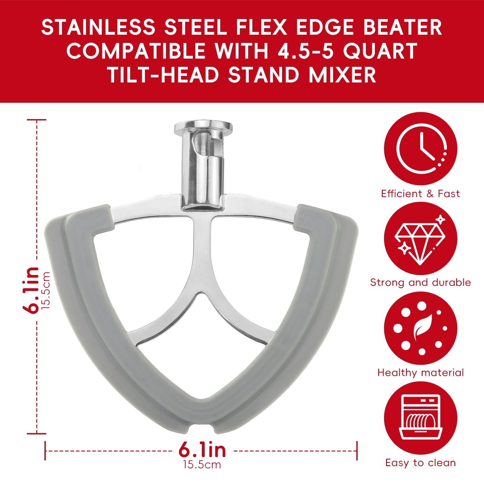 Xxiong Flex Edge Beater: armazón de acero inoxidable para mayor durabilidad y uso prolongado.