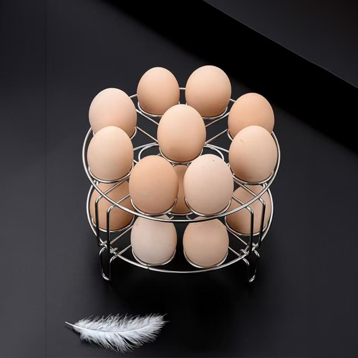 Portahuevos apilable Xxshcdz, ahorro de espacio en la cocción.