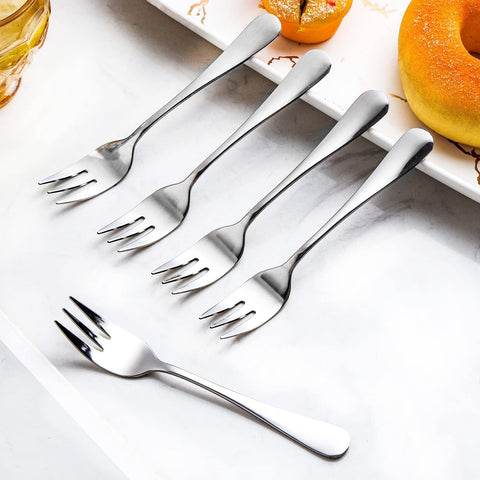 Tenedores para aperitivos y frutas, ideales para eventos.