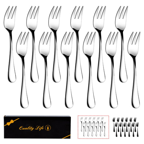 Tenedores XXZWSJSH para postre, juego de 12, diseño compacto para porciones.