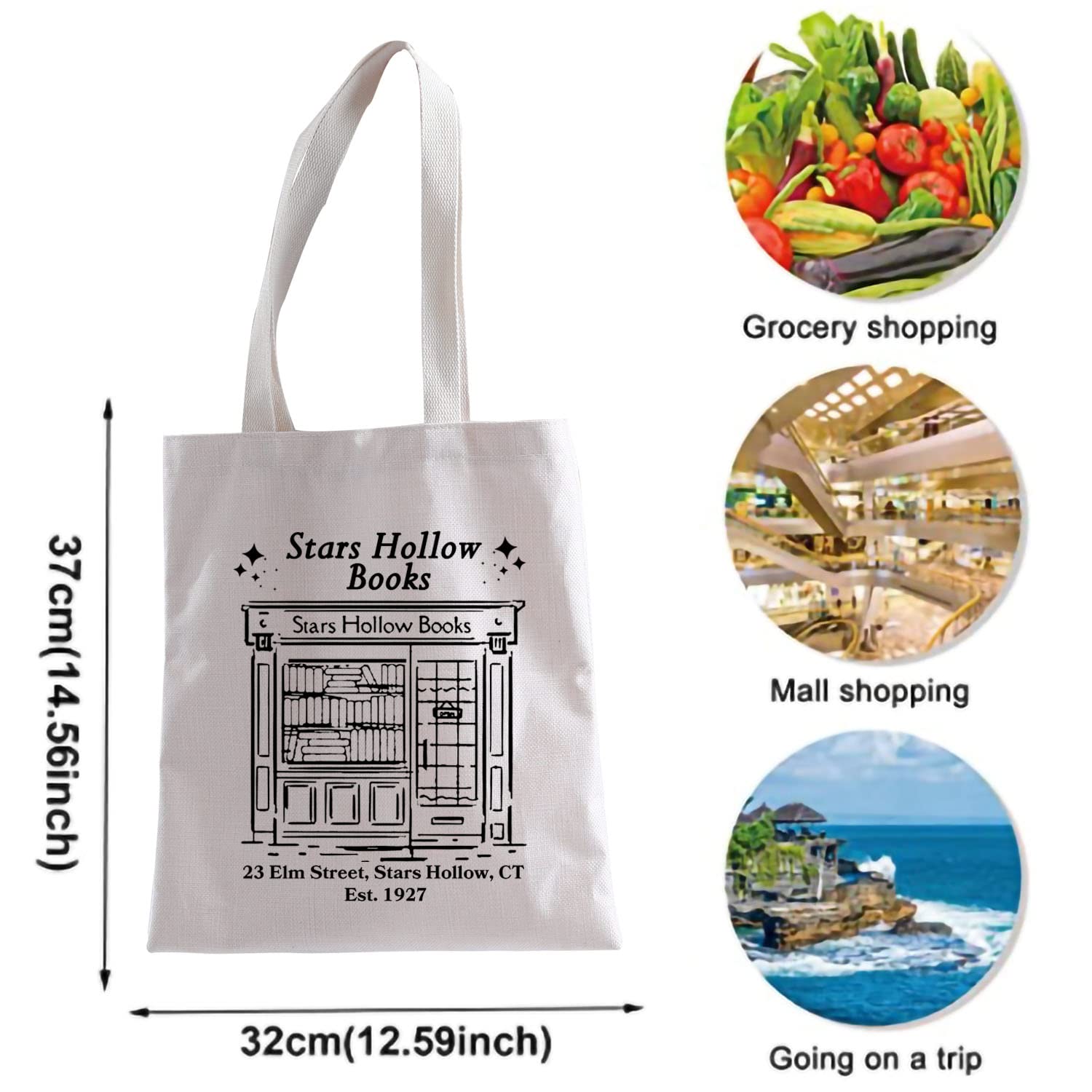 XYANFA Glmore Girl Tote vista lateral, perfecta para uso diario.