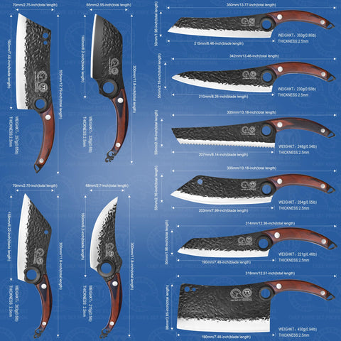 XYJ cuchillo chef de alto carbono con mango ergonómico para manejo cómodo