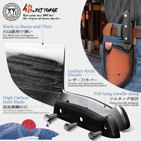 XYJ cuchillo de cocina portátil con funda para camping