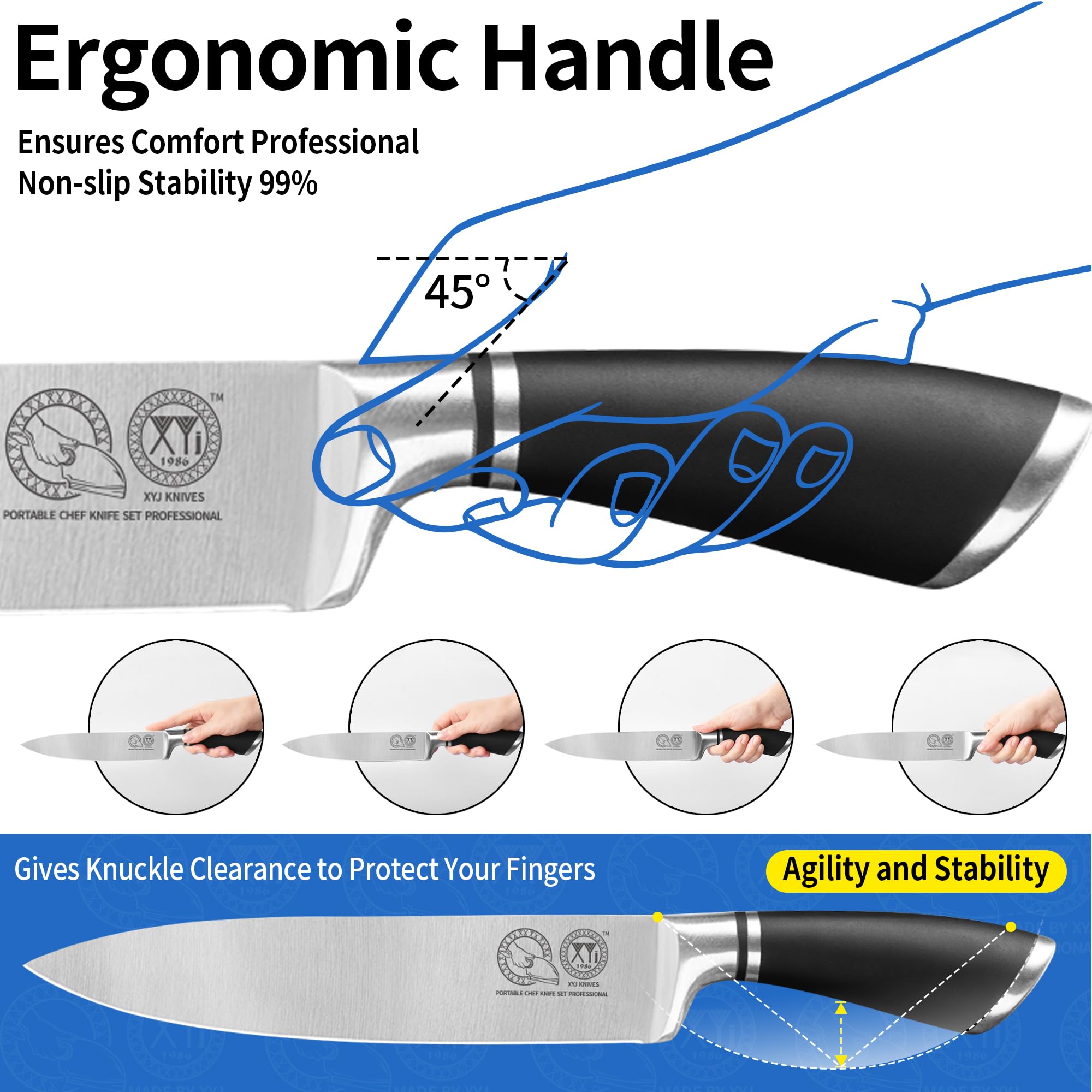 Cuchillo nakiri XYJ de 6.5 pulgadas para vegetales crujientes y uniformes.