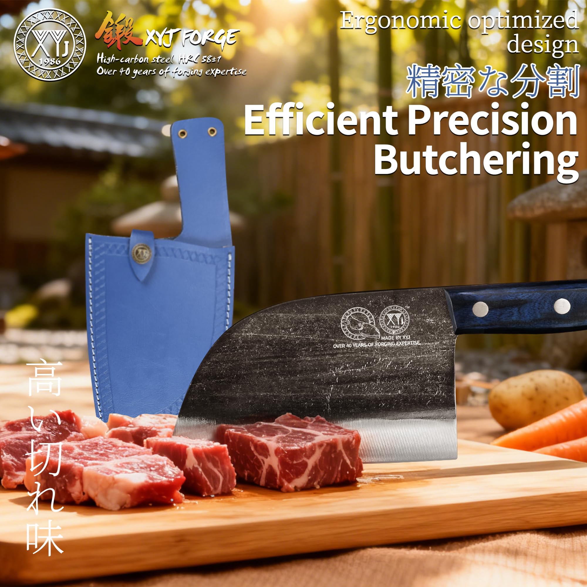 XYJ cuchillo serbio forjado en elegante caja regalo