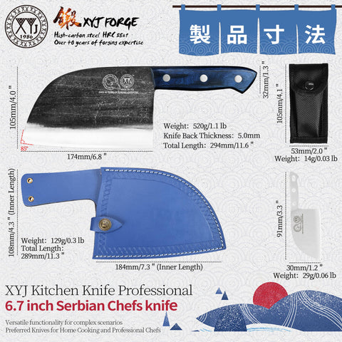 Cuchillo XYJ con mango ergonómico y hoja forjada para uso cómodo