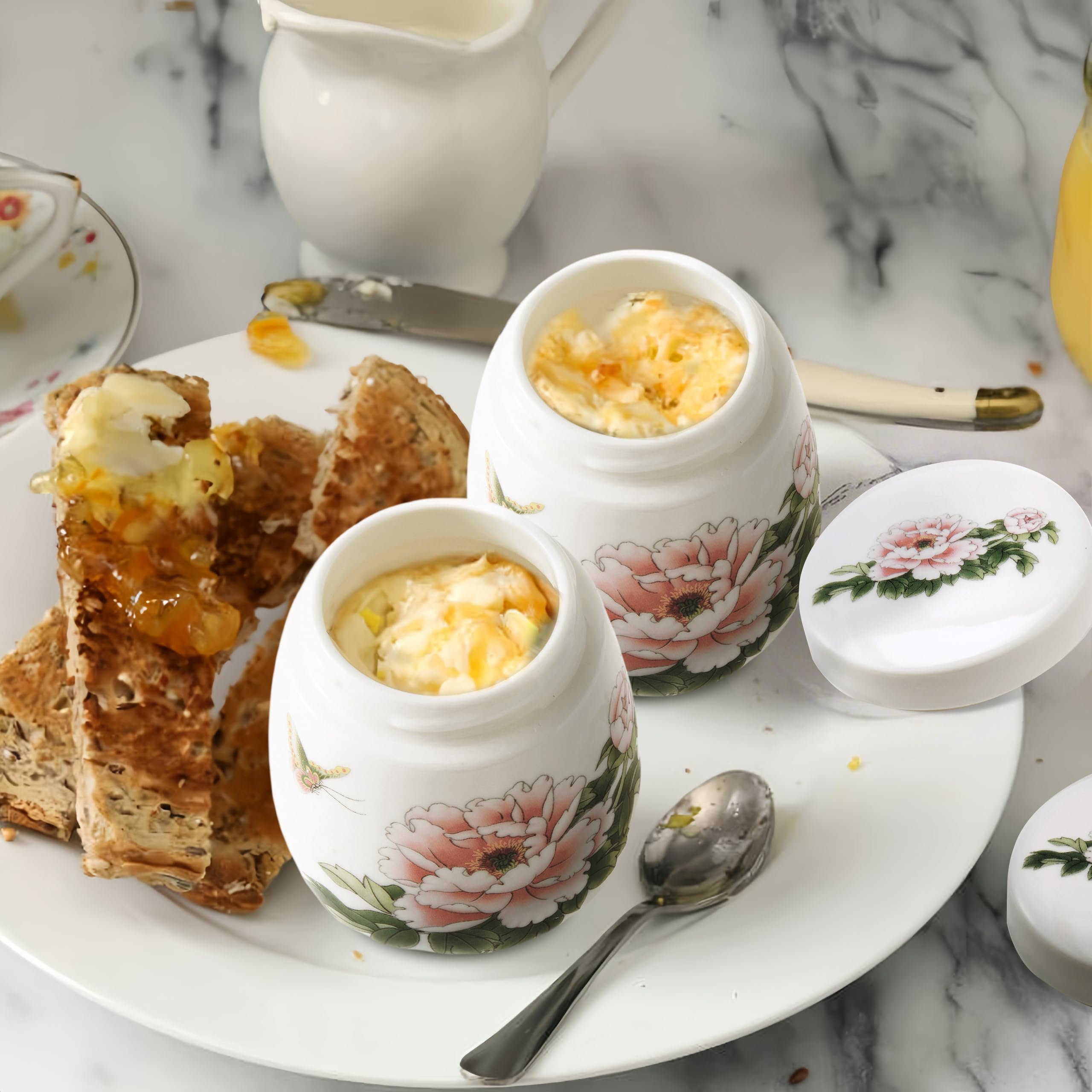 Xylarnoveth huego coddler ceramico capacidad para dos huevos en desayunos rapidos