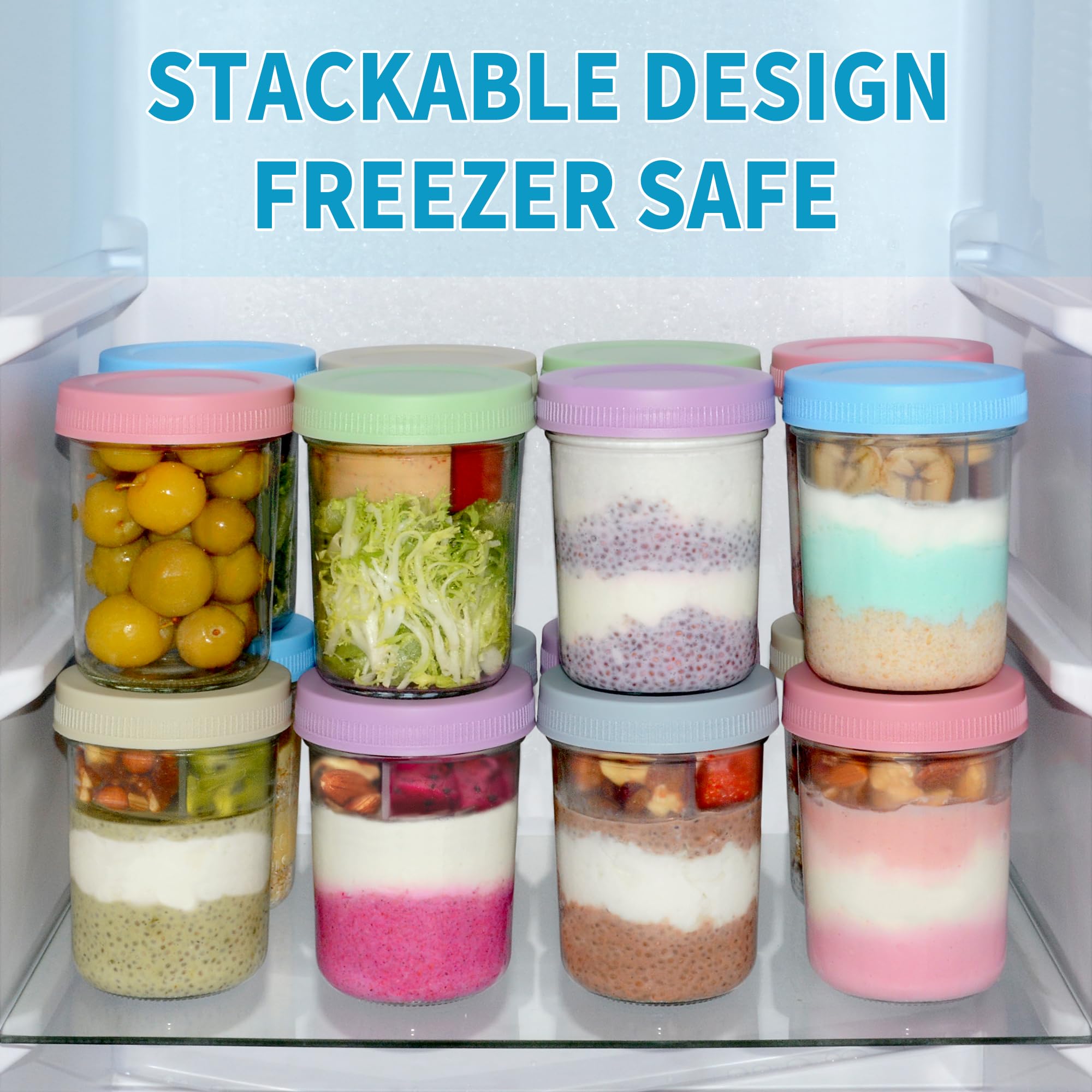 Frascos aptos para refrigerador de Xyptorix para conservar frescura.